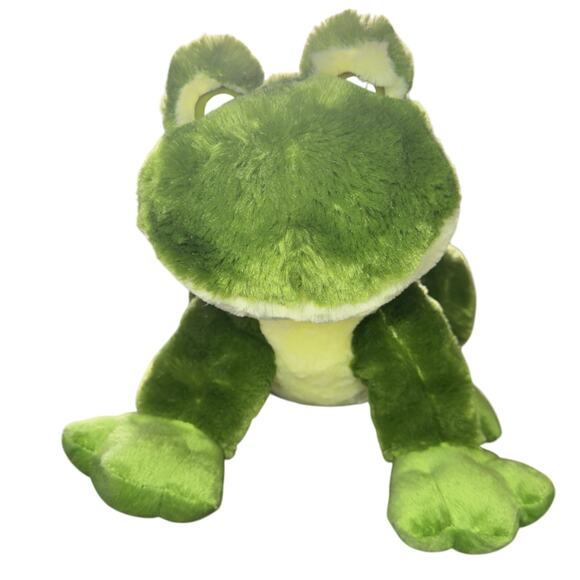 Toys R Us GREEN FROG Plush 2015 Stuffed Animal 14” Geoffrey Rare Big Eyes Soft - Picture 1 of 7